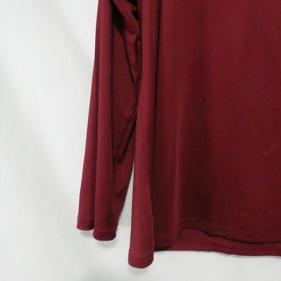 SHEIN - Curve | 2XL | Burgundy Mesh & Open Front & Back Long Sleeve Shirt - Picture 12 of 14